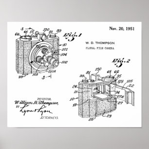 1951 Plural Camera Patent Art Drawing Print