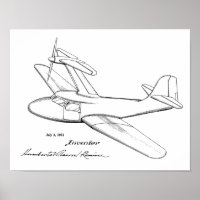 1951 Top Prop Airplane Patent Art Drawing Print