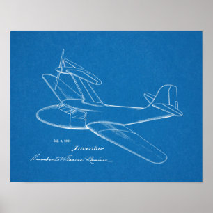 1951 Top Prop Airplane Patent Art Drawing Print