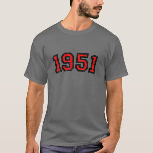 1951 (Vintage Black And Red) 70Th Birthday T-Shirt