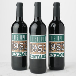 1952 Année de naissance Étiquette de vin