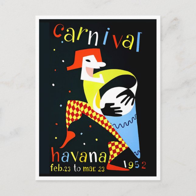 1952 Havana Carnival vintage travel postcard (Front)
