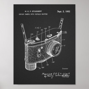 1952 Reflex Camera Patent Art Drawing Print
