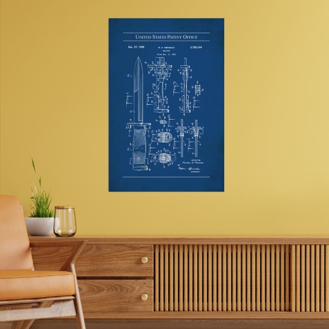 1952 US Patent 2728159 - Bayonet Poster (Living Room 2)
