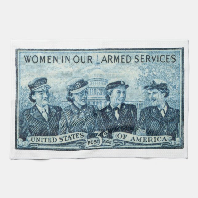 1952 Women in US Armed Services Kitchen Towel (Horizontal)