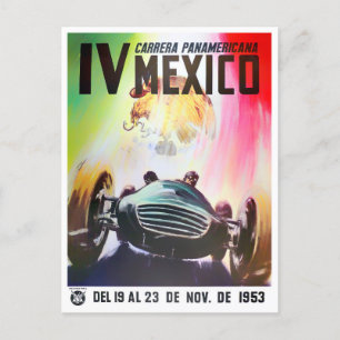 1953 Carrera Panamericana vintage racing Postcard