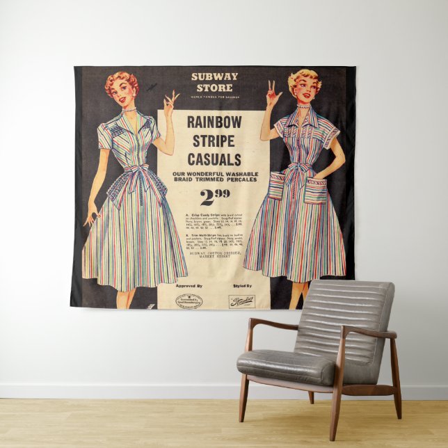 1953 Gimbels Subway Store dress sale Tapestry (In Situ (Horizontal))