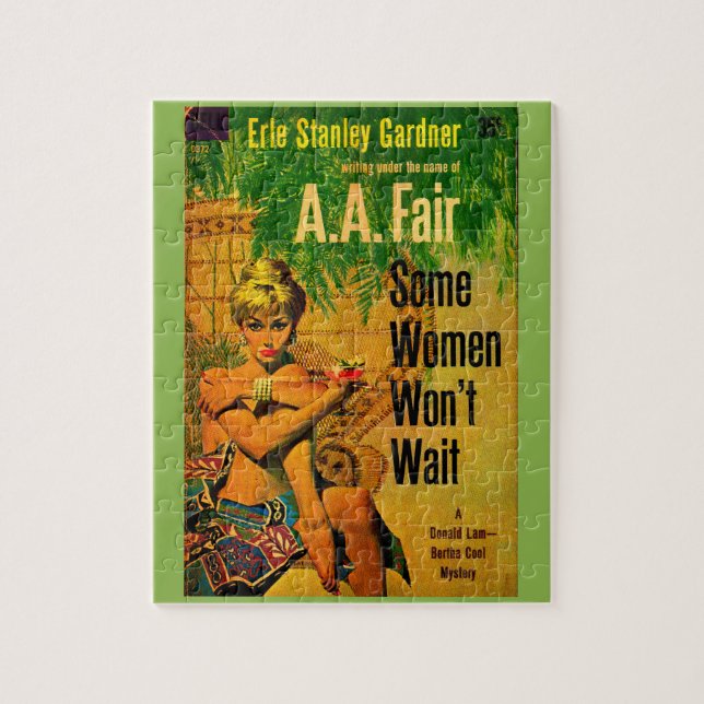 1953 pulp novel cover Some Women Won’t Wait Jigsaw Puzzle (Vertical)