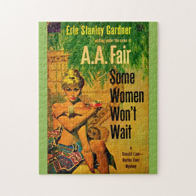 1953 pulp novel cover Some Women Won’t Wait Jigsaw Puzzle (Vertical)