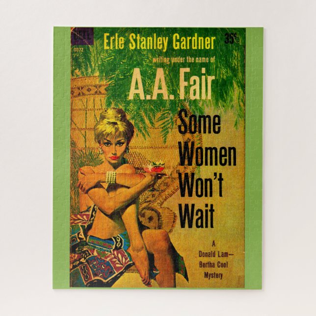 1953 pulp novel cover Some Women Won’t Wait Jigsaw Puzzle (Vertical)