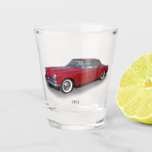 1953 red classic car shot glass