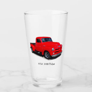 1954 3100 red pickup truck glass