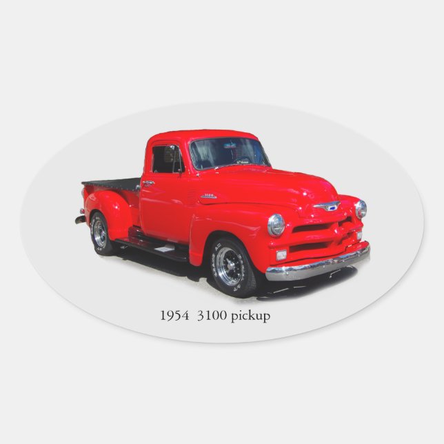 1954 3100 red pickup truck sticker (Front)