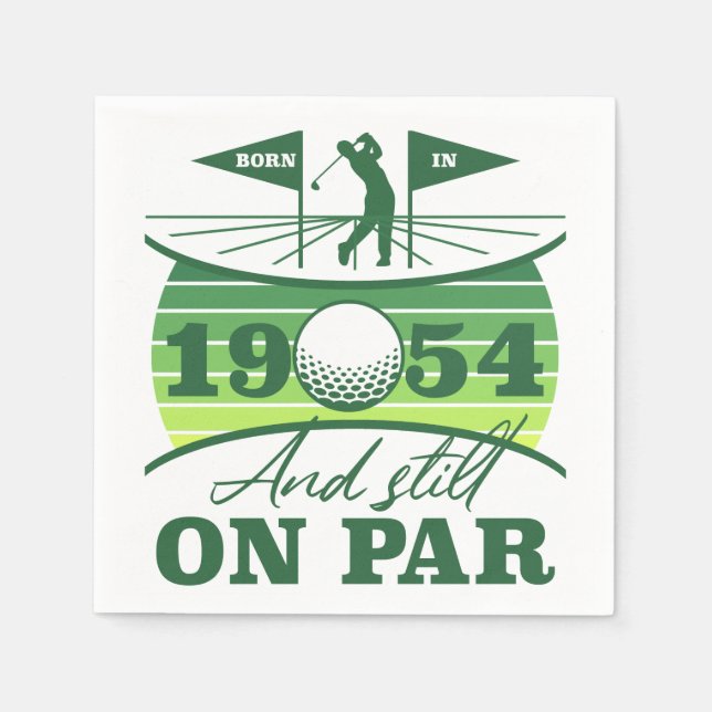1954 70th Birthday Golf Humour Napkin (Front)