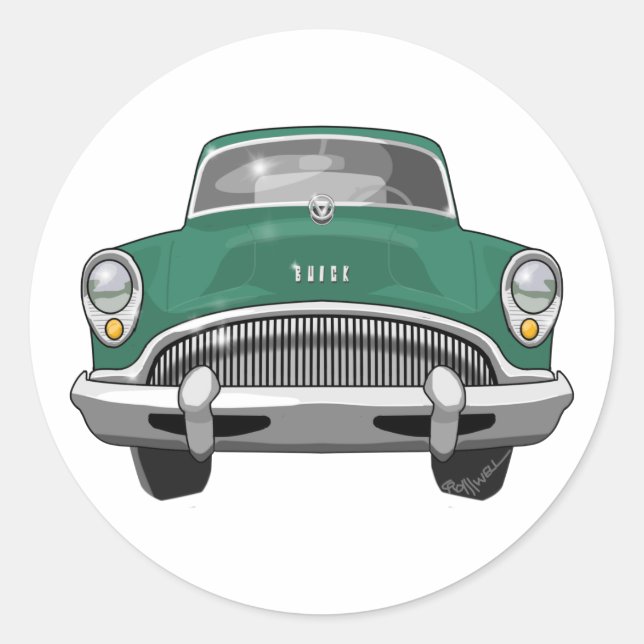 1954 Buick Roadmaster Classic Round Sticker (Front)