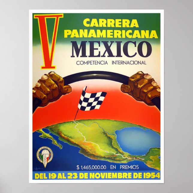 1954 Carrera Panamericana vintage racing Poster (Front)