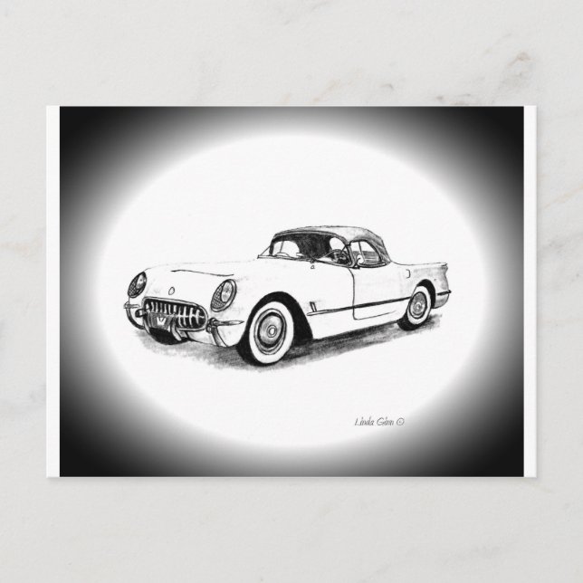 1954 Chevrolet Corvette Postcard (Front)