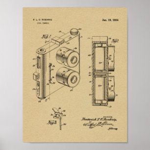 1954 Dual Camera Patent Art Drawing Print