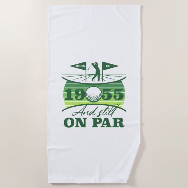 1955 70th Birthday Golf Humour Beach Towel (Front)