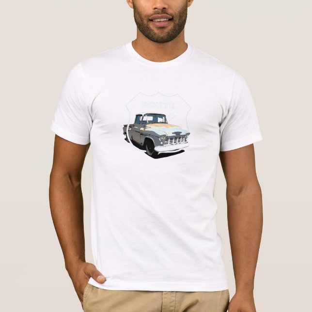 1955 Chevrolet Apache Truck Route 66 T-Shirt (Front)