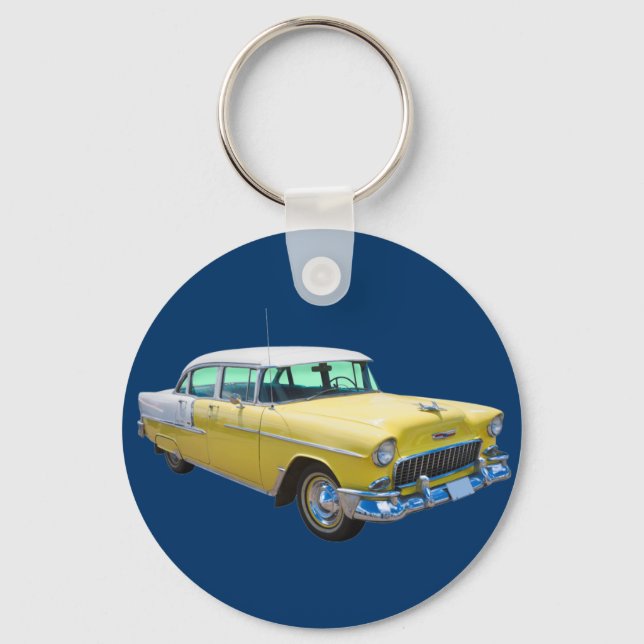 1955 Chevrolet Bel Air Antique Car Keychain (Front)