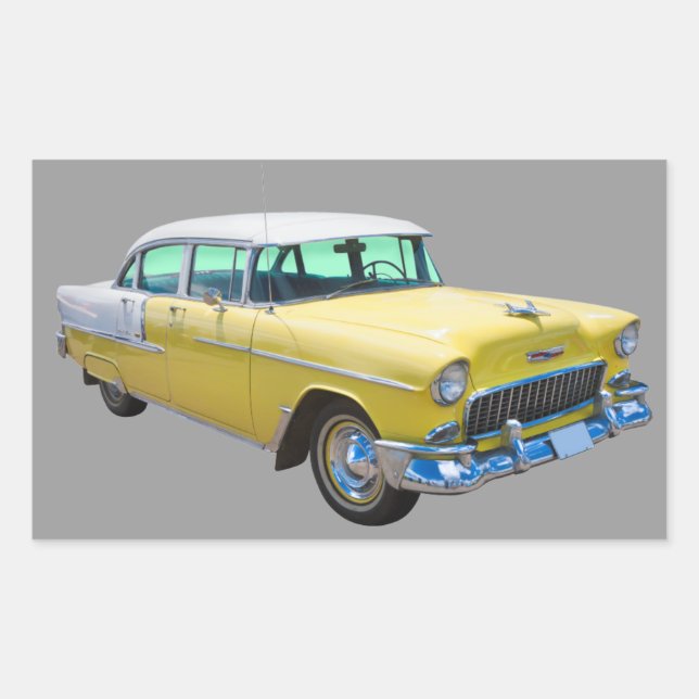 1955 Chevrolet Bel Air Antique Car Sticker (Front)