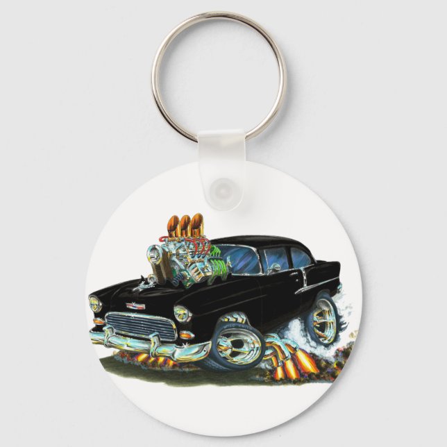 1955 Chevy150-210 Black Car Keychain (Front)