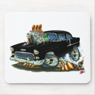 1955 Chevy150-210 Black Car Mouse Pad