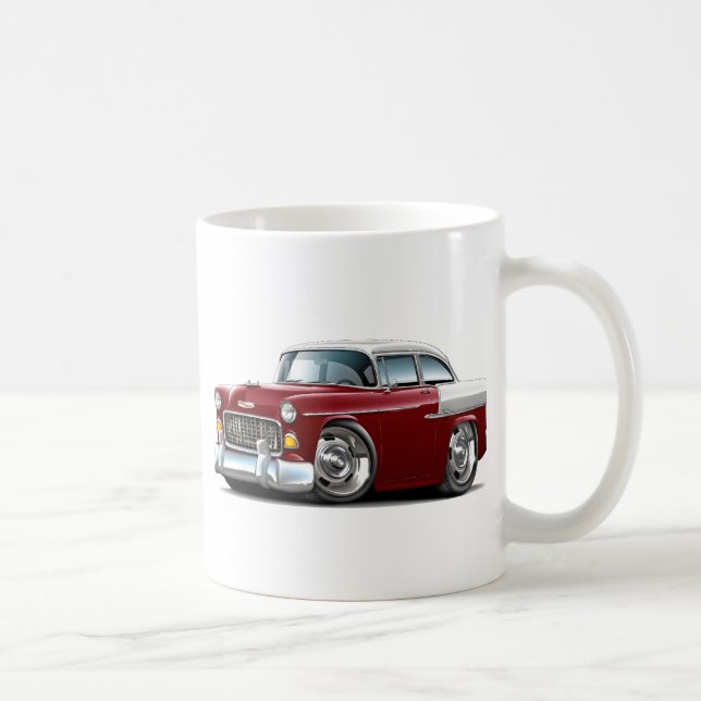 1955 Chevy Belair Maroon-White Car Coffee Mug (Right)