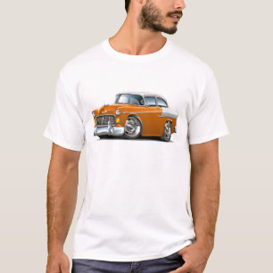 1955 Chevy Belair Orange-White Car T-Shirt