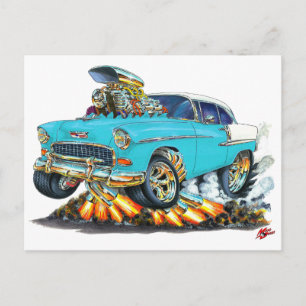 1955 Chevy Belair Turquoise Car Postcard