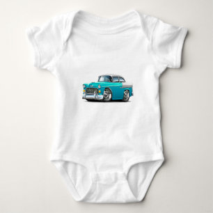 1955 Chevy Belair Turquoise-White Car Baby Bodysuit