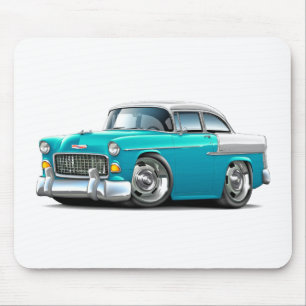 1955 Chevy Belair Turquoise-White Car Mouse Pad
