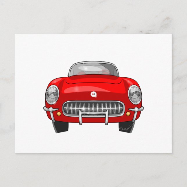 1955 Chevy Corvette Postcard (Front)