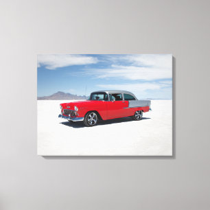 1955 chevy hot rod, street rod, "tri five" "belair canvas print