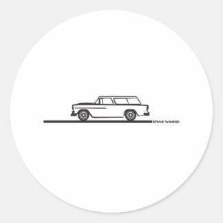 1955 Chevy Nomad Classic Round Sticker