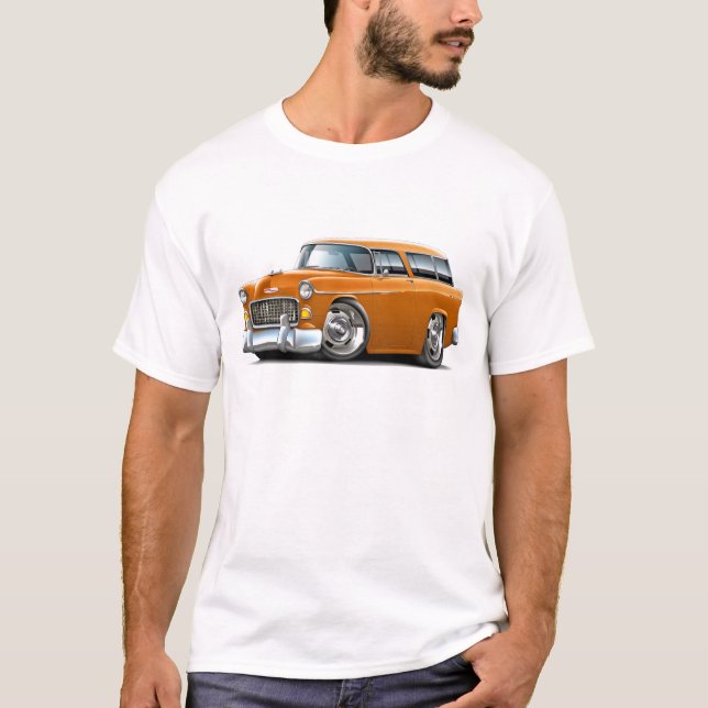 1955 Chevy Nomad Orange Car T-Shirt (Front)