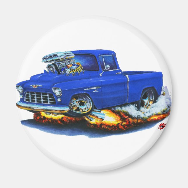1955 Chevy Pickup Blue Truck Magnet (Front)