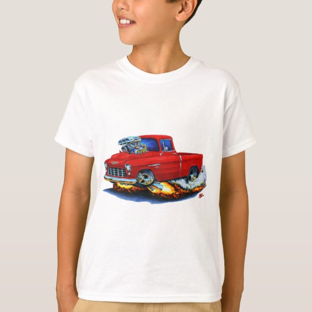 1955 Chevy Pickup Red Truck T-Shirt (Front)