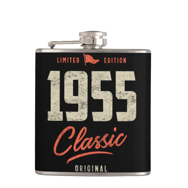 1955 Classic Birthday Gift Hip Flask (Front)