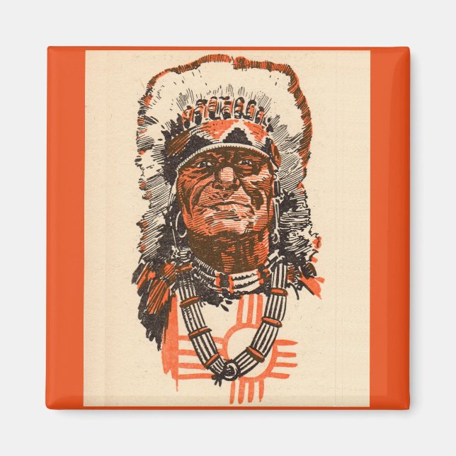 1955 Indian chief from Billy the Kid (UK) comics Magnet (Front)