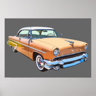 1955 Lincoln Capri Luxury Car Poster