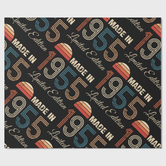 1955 Vintage 70th Birthday Wrapping Paper (Flat)