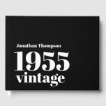 1955 Vintage Name Black Male 70th Birthday Party Guest Book<br><div class="desc">1955 Vintage Name Black Male 70th Birthday Party. Simple and classy. Easily personalise the text to your own requirements.</div>