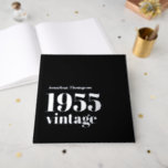 1955 Vintage Name Black Male 70th Birthday Party Guest Book<br><div class="desc">Classy 1955 Vintage Name Black Male 70th Birthday Party.  Easily personalise the text to your own requirements.</div>