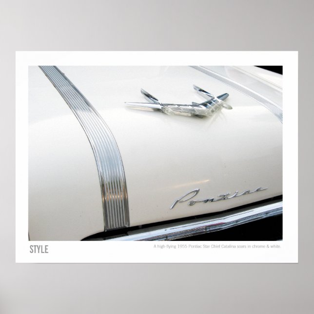 1955 Vintage Pontiac Star Chief Hood Ornament Poster (Front)