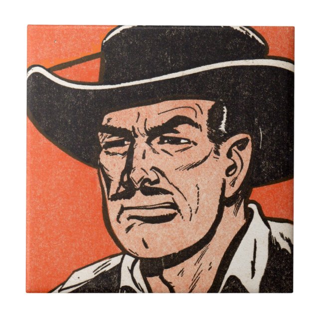1955 Western bad guy from Billy the Kid comics Tile (Front)