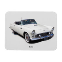1955 white convertible magnet