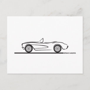 1956 1957 Chevrolet Corvette Postcard