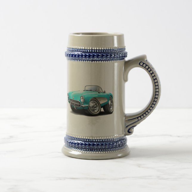 1956-57 Corvette Aqua Car Beer Stein (Right)